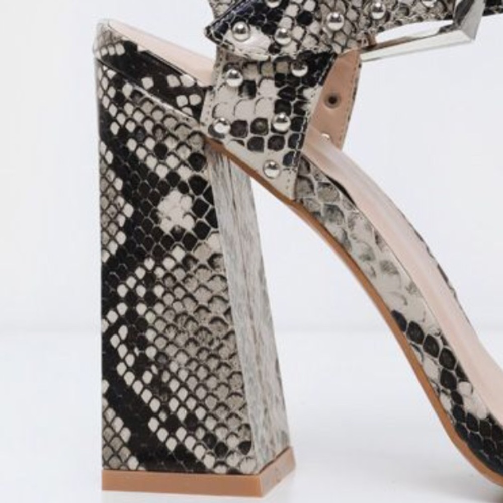 Snakeskin Chunky Heels - image 4